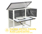 Oppsbuy Rabbit Hutch Indoor Outdoor Rabbit House Guinea Pig Cage Pet House for Small Animals Grey