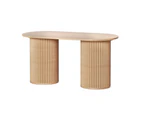 Artiss Coffee Table Oval 100CM Pine Samuel