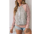 Azura Exchange Leopard Hooded Sweatshirt - Pink