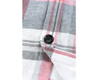 Azura Exchange Button Up Plaid Shirt - Pink