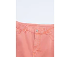 Azura Exchange Ripped Straight Leg Pocket Jeans - Pink