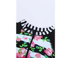 Azura Exchange Patchwork Floral Striped Rashguard Swimsuit - Multicolour
