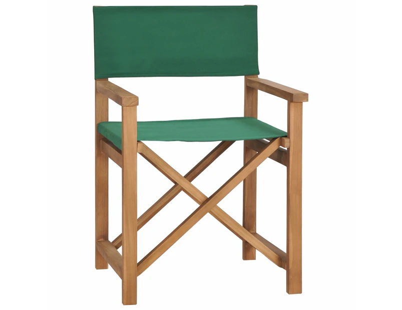 vidaXL Director's Chair Solid Teak Wood Green