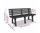 vidaXL Garden Bench 145.5 cm Plastic Anthracite