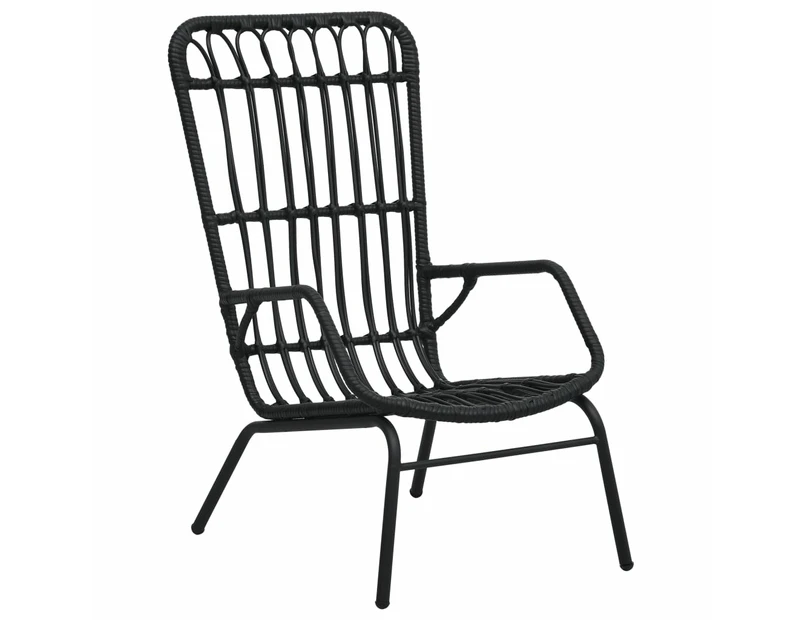 vidaXL Garden Chair Poly Rattan Black