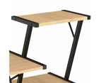 vidaXL Desk with Shelf Black and Oak 116x50x93 cm