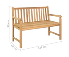 vidaXL Garden Bench 114 cm Solid Teak Wood