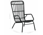 vidaXL Garden Chair Poly Rattan Black