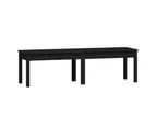 2-Seater Garden Bench Black 159.5x44x45 cm Solid Wood Pine