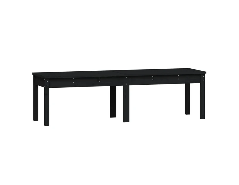 2-Seater Garden Bench Black 159.5x44x45 cm Solid Wood Pine