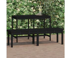 2-Seater Garden Bench Black 159.5x44x45 cm Solid Wood Pine