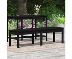 2-Seater Garden Bench Black 159.5x44x45 cm Solid Wood Pine