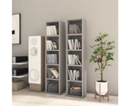 vidaXL CD Cabinets 2 pcs Grey 21x16x93.5 cm Engineered Wood