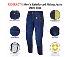 RIDERACT® Men Motorcycle Riding Jeans Dark Blue Motorcycle Reinforced Pant With CE Armours Riders Touring Pant