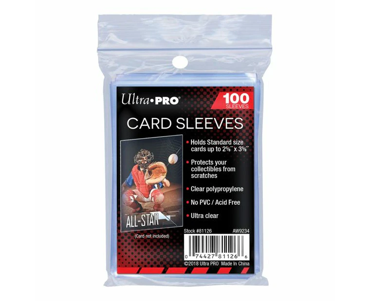 Ultra Pro 2.5 inch x 3.5 inch Soft Card Sleeves 100 Pack