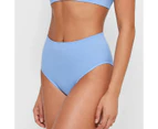 Ribbed Seamfree Super High Waisted Bikini Briefs - Lily Loves - Blue