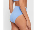 Ribbed Seamfree Super High Waisted Bikini Briefs - Lily Loves - Blue