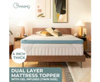 GOMINIMO Dual Layer Mattress Bed Topper 4-inch Gel Infused Memory Foam Single