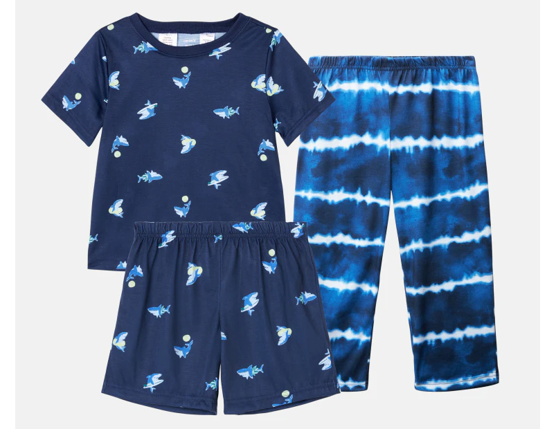 Carter's Toddler Boys' 3-Piece Shark Loose Fit Pyjama Set - Blue