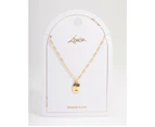 Letter L Gold Plated Rectangle Pendant Initial Necklace