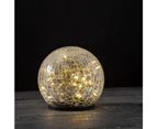 LUMIRO Outdoor Cracked Glass Garden Solar Ball Light - 15 cm