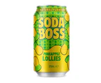 12 Pack, Soda Boss 375ml Cans Pineapple Lollies