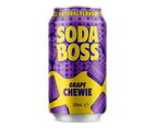 12 Pack, Soda Boss 375ml Cans Grape Chewie