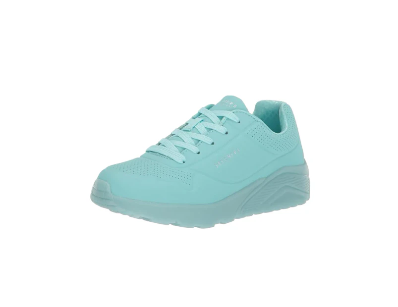 Girls Kids Skechers Uno Ice Turquoise Comfy Unisex Running Shoe Synthetic - Turquoise