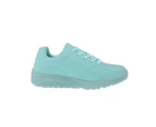 Girls Kids Skechers Uno Ice Turquoise Comfy Unisex Running Shoe Synthetic - Turquoise