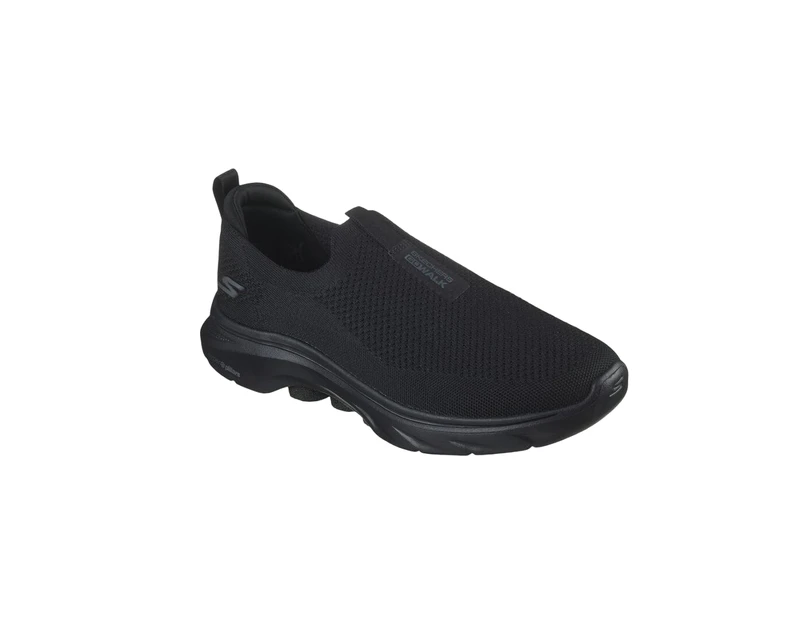 Mens Skechers Go Walk 7 Black Slip On Sneaker Shoes - Black