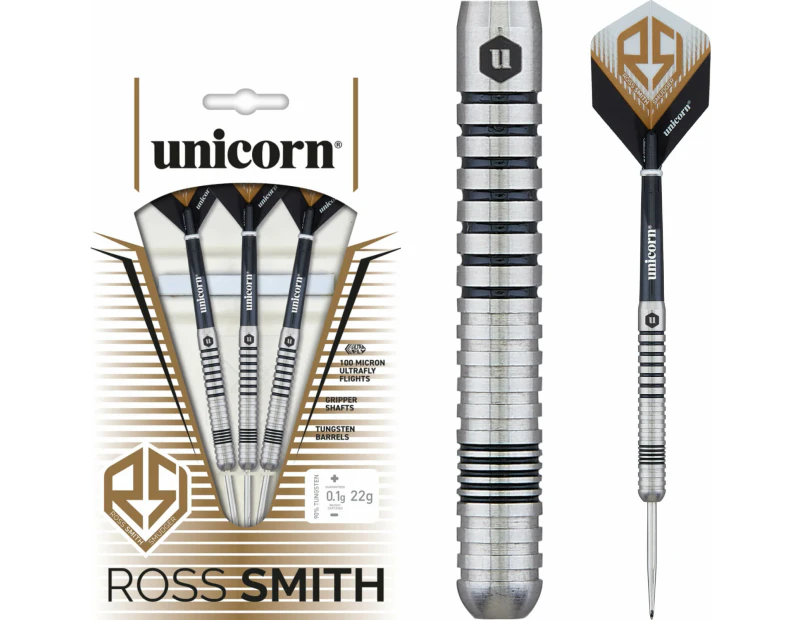 Unicorn - Ross Smith Smudger Darts - Steel Tip - 80% Tungsten - 22g 24g