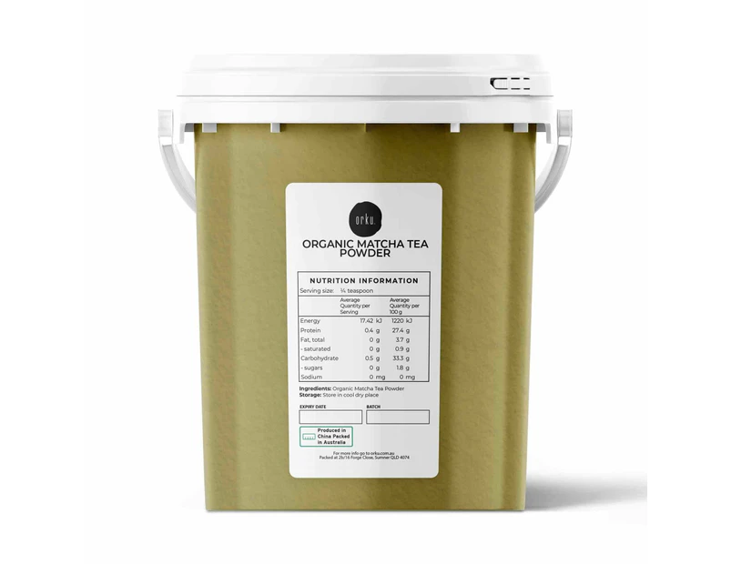 Organic Matcha Green Tea Powder Bucket Camellia Sinensis Leaf Supplementt