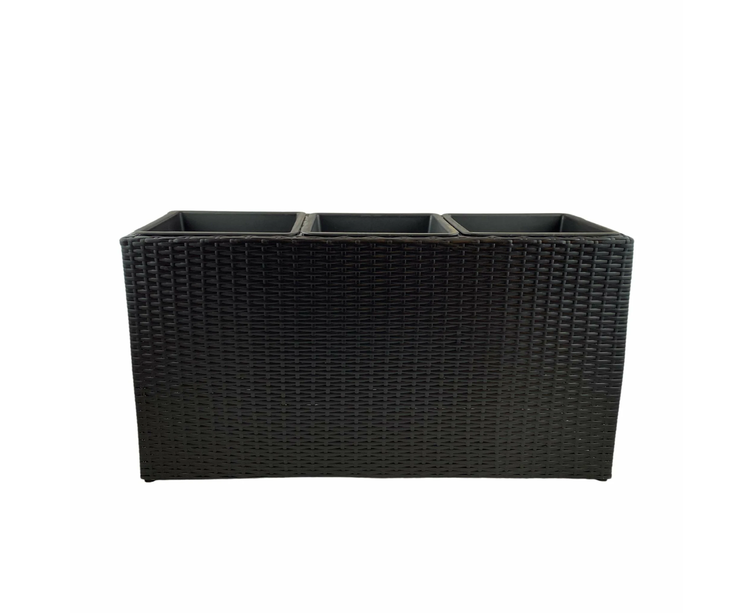 VALLARTA Poly Rattan Wicker Large Planter Pot - Black