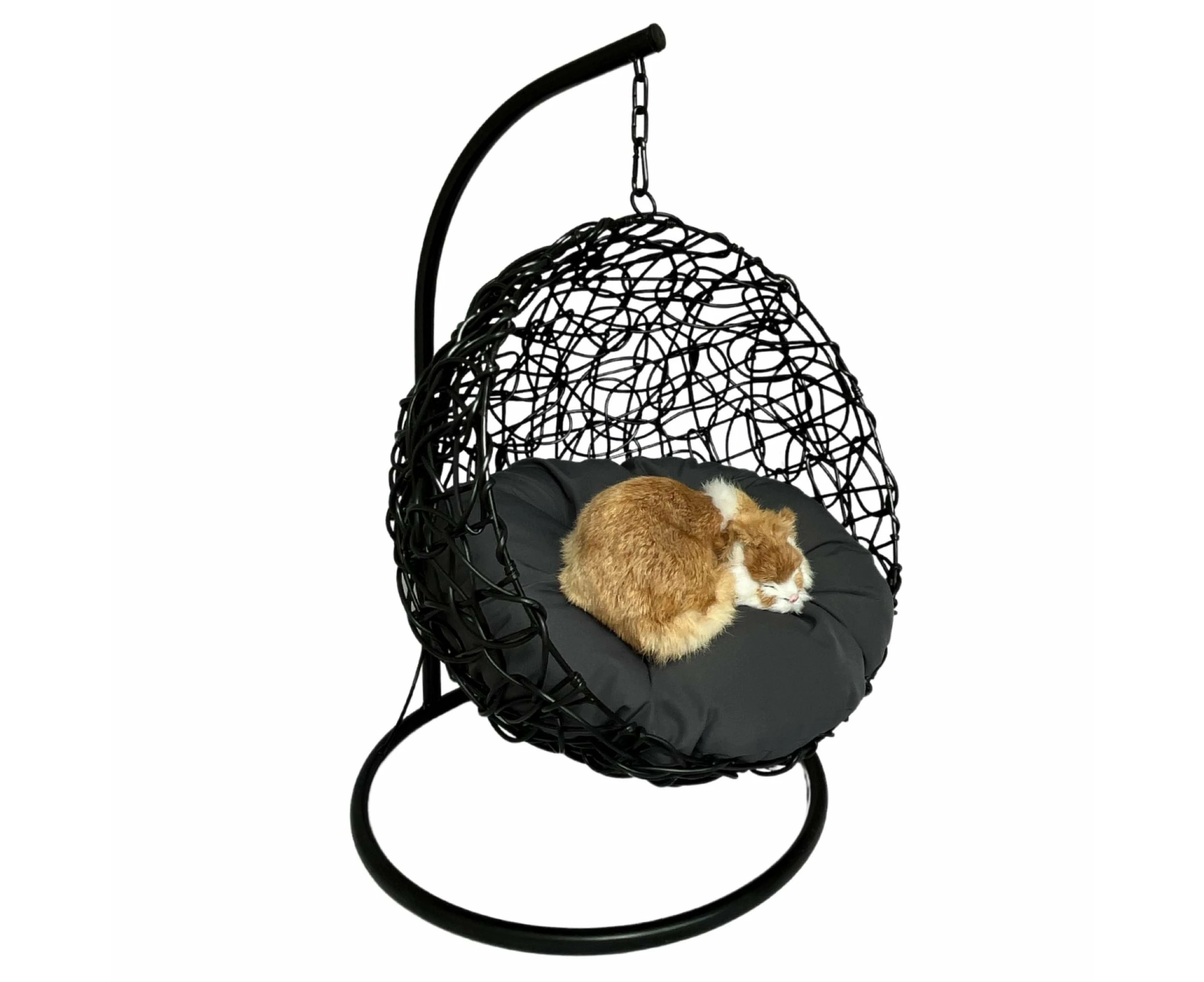 ZEEMAN Pet Swing Basket Bed Egg Chair for Small Cat & Dog- Black