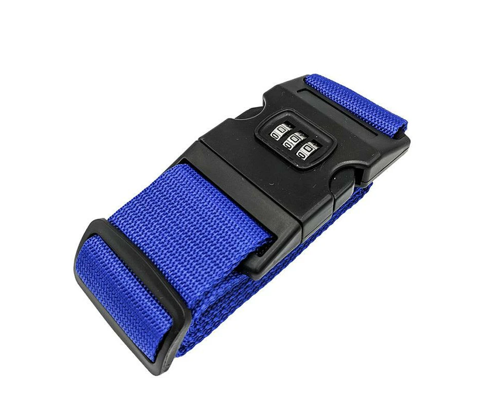 Luggage Strap Code Password Travel Suitcase Secure Lock Safe Nylon Packing Belt - Blue