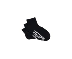 6 x Bonds Womens Cushioned Logo Quarter Crew Socks Black - Black