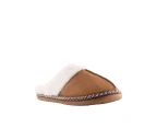 Womens Grosby Invisible Trident Tan Slippers Slip On Ladies Shoes - Tan