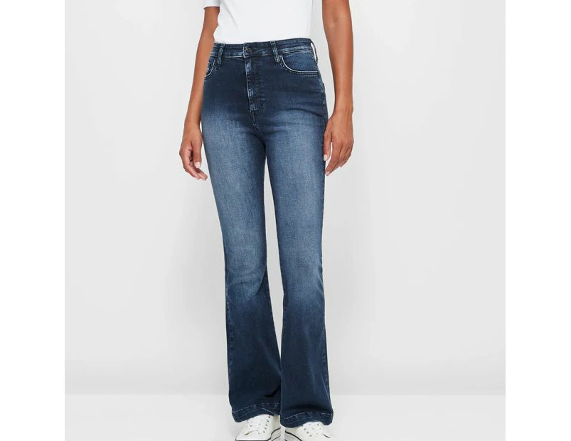 Target Super High Rise Full Length Flare Denim Jeans - Blue