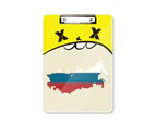 Russia Map National Falg Illustration Clipboard Folder Cartoon Office Pad Bussiness A4