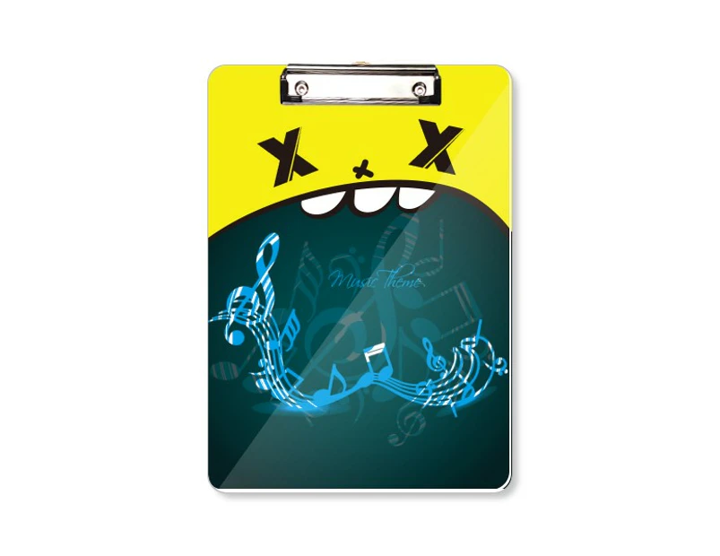 Stylish Flappg Music Notes Blue Clipboard Folder Cartoon Office Pad Bussiness A4