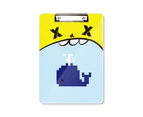 Summer Sail Blue Whale Pixel Clipboard Folder Cartoon Office Pad Bussiness A4