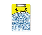 Talavera Decorative Pattern Blue Ilustration Clipboard Folder Cartoon Office Pad Bussiness A4