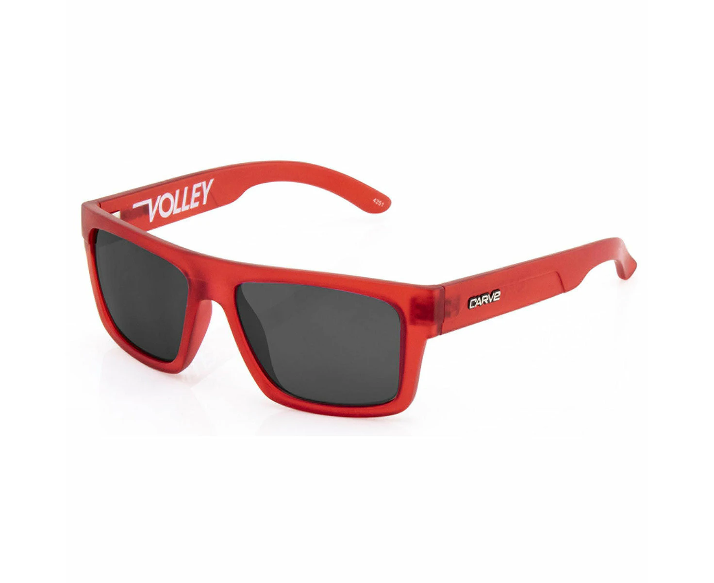 Carve Volley Kids Cherry Red Trans Grey Lens Sunglasses