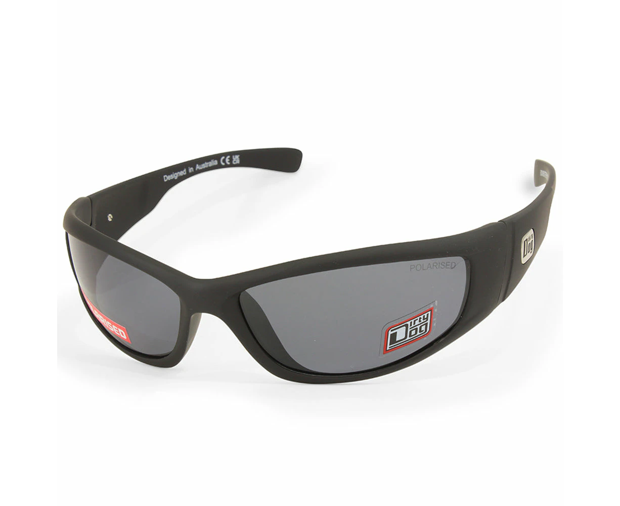 Dirty Dog Bombster Satin Black/grey Polarised Men's Sports Sunglasses 53731