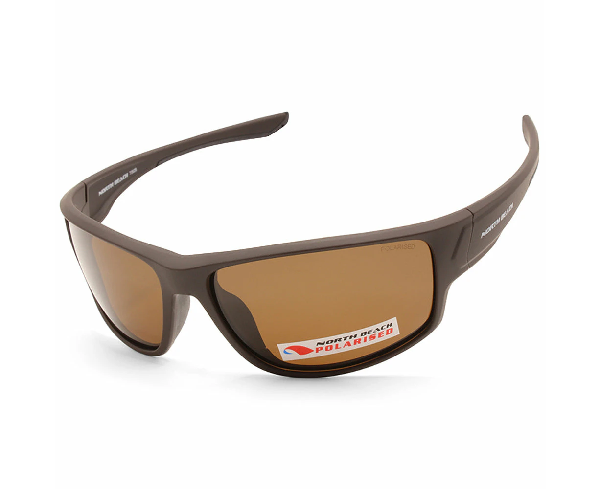 North Beach Komai Matte Brown/brown Men's Polarised Sunglasses 70628