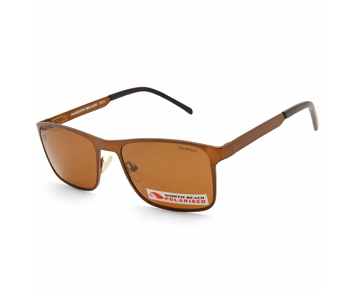 North Beach Awabi Satin Brown/brown Men's Polarised Sunglasses 70616