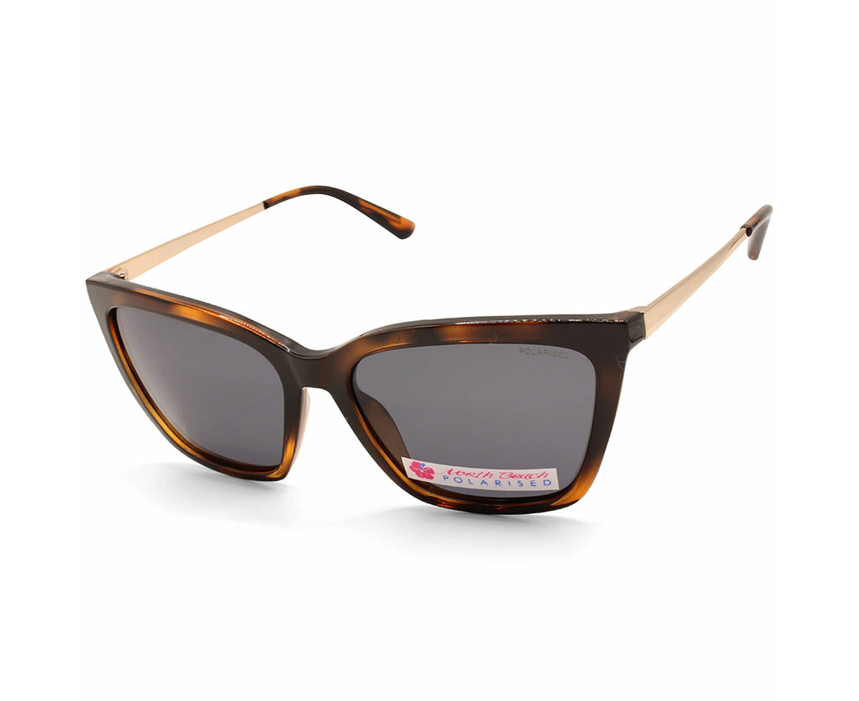 North Beach Teehani Tortoise /grey Womens Polarised Sunglasses 70704