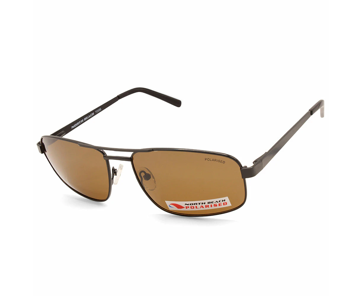 North Beach Baleen Satin Black/brown Men's Polarised Sunglasses 70698