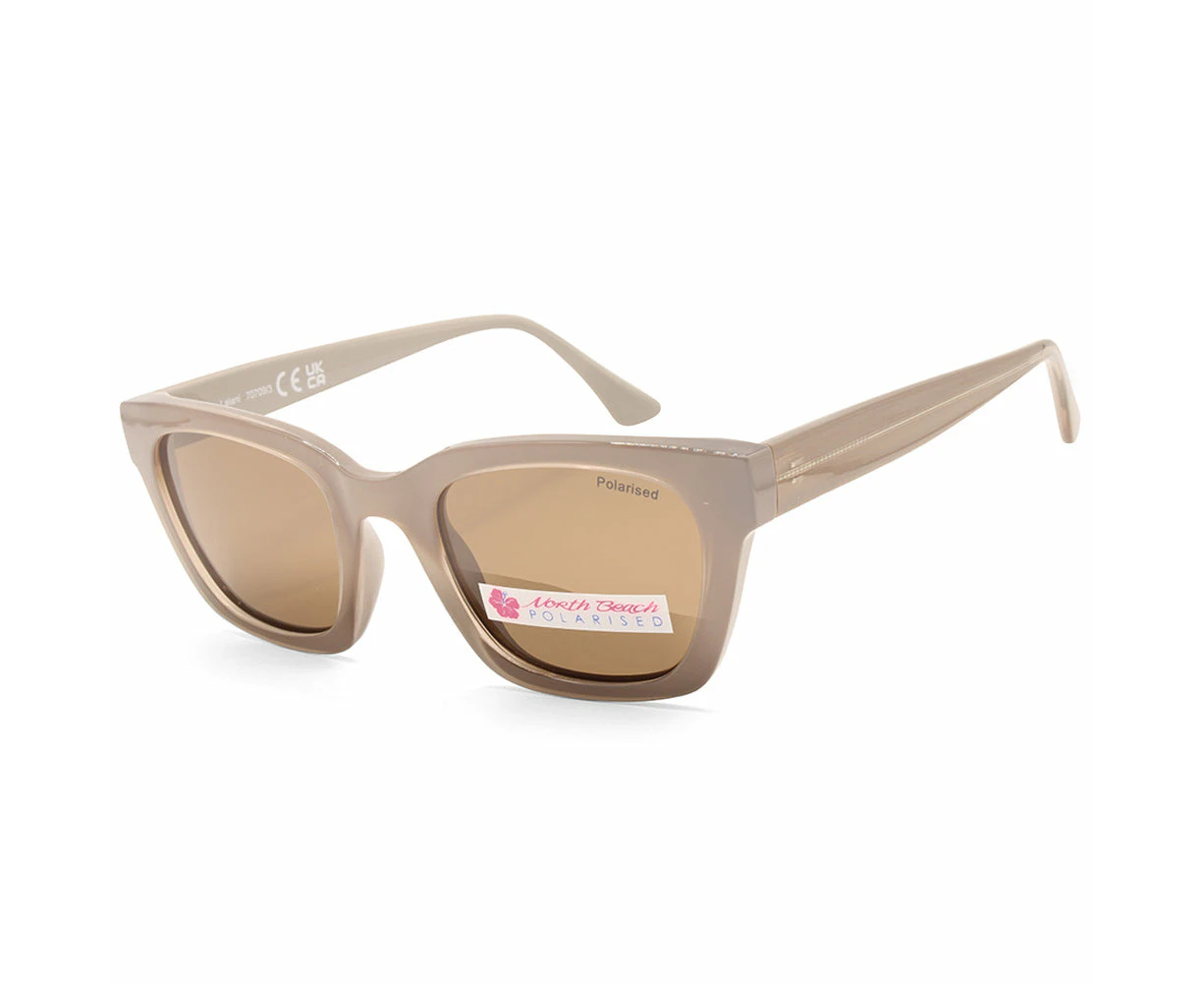 North Beach Lalani Crystal Brown/brown Womens Polarised Sunglasses 70709