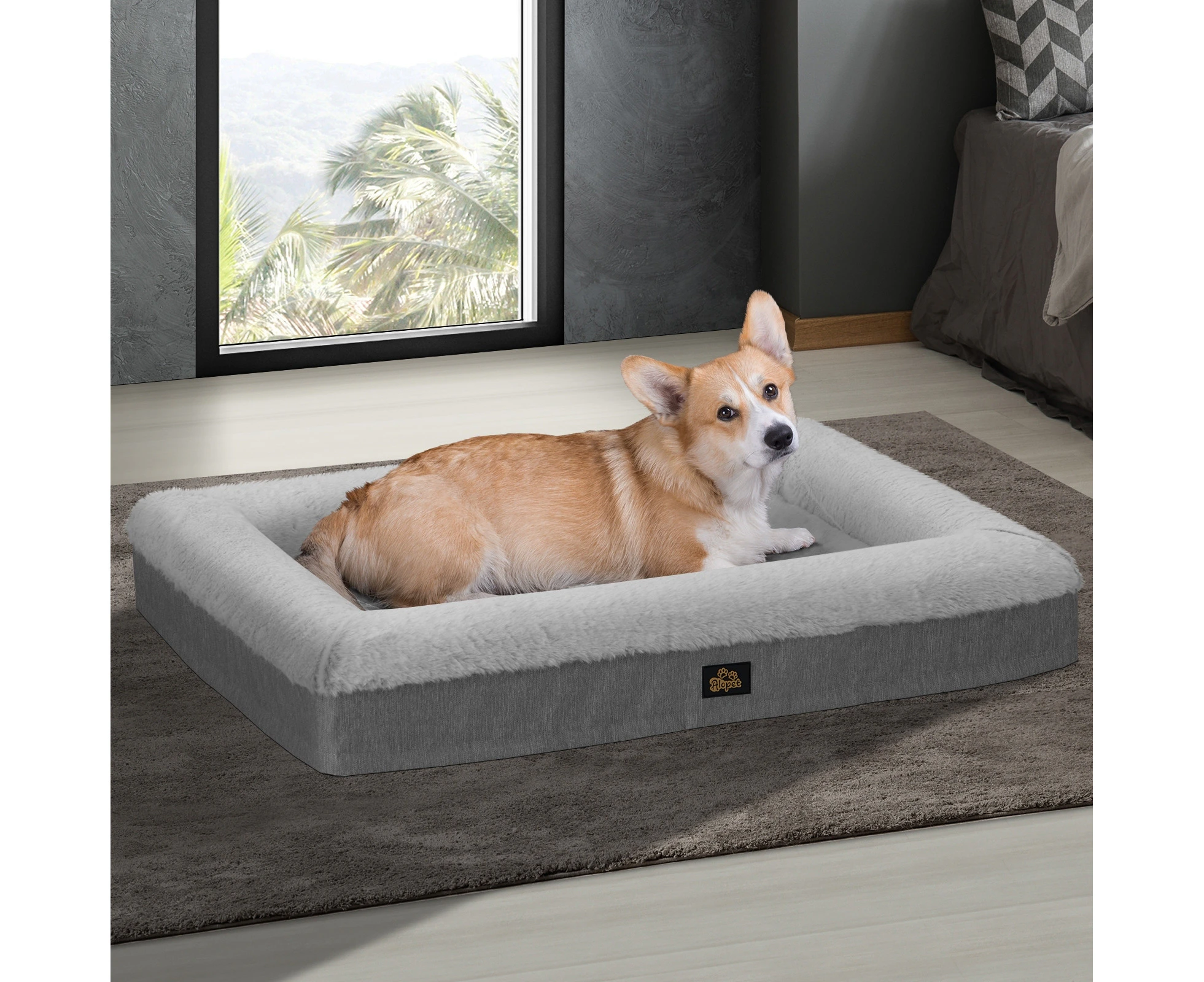 Alopet Orthopedic Dog Sofa Beds Pet Calming Mat Washable Removable Large